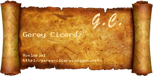 Gerey Ciceró névjegykártya